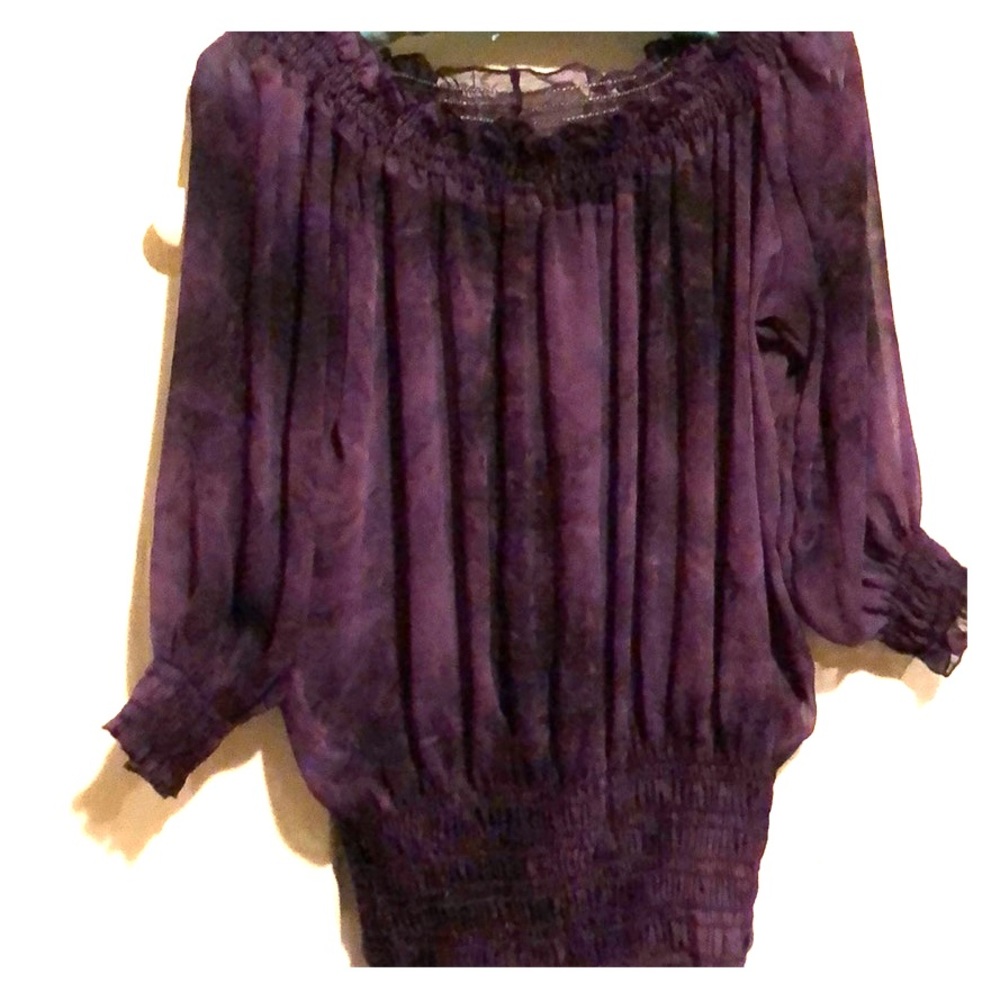 Dark purple sheer bubble top